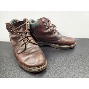 Vtg Eastland Men`s Work Boots Brown Leather Size 10 Wide Worn Grunge USA READ